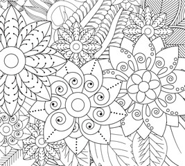 Happy flower coloring pages