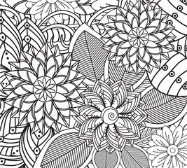Fototapeta premium Happy flower coloring pages