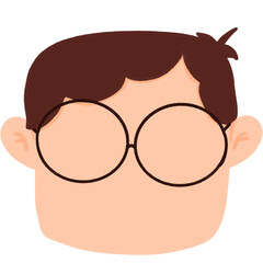 Cute faceless boy character heads with short hairstyle