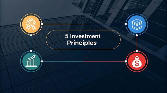 5 Investment Principles Business Infographic with Icons
