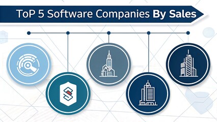 Top 5 Software Companies by Sales Infographic with Icons