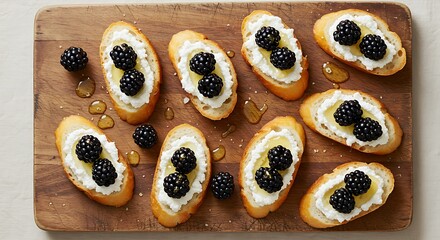 Creamy Blackberry Crostini Appetizer.