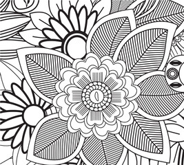 Therapeutic floral coloring sheets