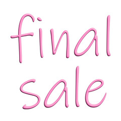 Final sale lettering 3d word Template for marketing ad, print, web, banner, poster, flyer