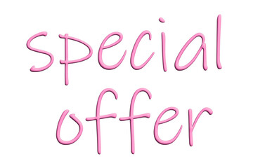 Special offer lettering 3d word Template for marketing ad, print, web, banner, poster, flyer