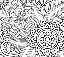 Therapeutic floral coloring sheets