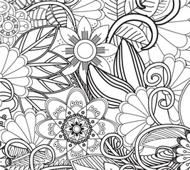 Therapeutic floral coloring sheets
