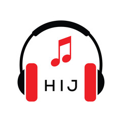 HIJ Headphone  Company logo. HIJ Music logo design for entrepreneur and business. HIJ best Branding icon.
