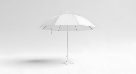 Fototapeta premium White Umbrella on White Background.