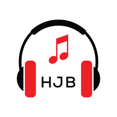HJA Headphone  Company logo. HJA Music logo design for entrepreneur and business. HJA best Branding icon.
