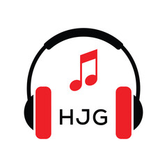 HJG Headphone  Company logo. HJG Music logo design for entrepreneur and business. HJG best Branding icon.
