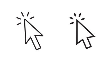 Set of Click Cursor Icons for Web and UI Design