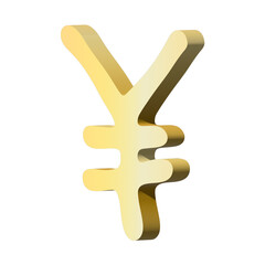 3d yen currency symbol. Single element for design