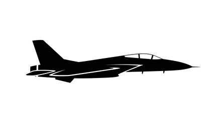 Silhouette of a Modern Fighter Jet Aircraft.