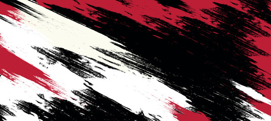 Dynamic, bold brushstrokes create a striking contrast of red, black, and white for a modern, artistic grunge background.