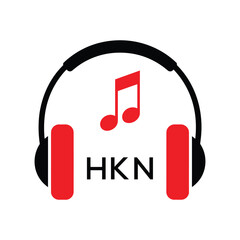HKN Headphone  Company logo. HKN Music logo design for entrepreneur and business. HKN best Branding icon.

