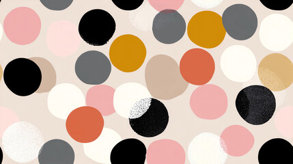 Retro Revival Minimal Polkadot Seamless Pattern