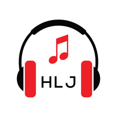 HLJ Headphone  Company logo. HLJ Music logo design for entrepreneur and business. HLJ best Branding icon.
