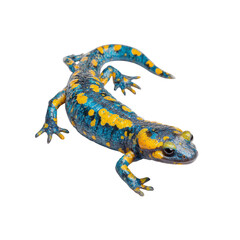 Obraz premium Fire Salamander (Salamandra salamandra) - Close-up Studio Shot on Black Background