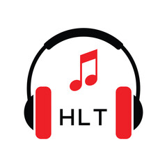 HLT Headphone  Company logo. HLT Music logo design for entrepreneur and business. HLT best Branding icon.

