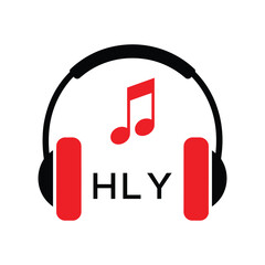 HLY Headphone  Company logo. HLY Music logo design for entrepreneur and business. HLY best Branding icon.
