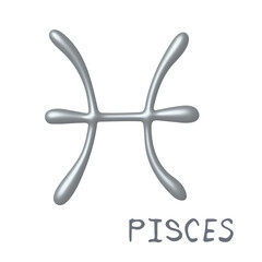 3d pisces zodiac sign Astrology clipart Element for design