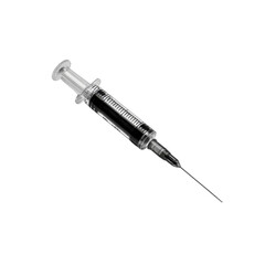 Disposable Syringe Filled with Black Liquid - Medical Equipment