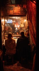 Obraz premium A Mysterious Encounter in a Darkened Room with Ghostly Ambiance and Eerie Lighting, Capturing the Essence of a Spooky Gaming Atmosphere