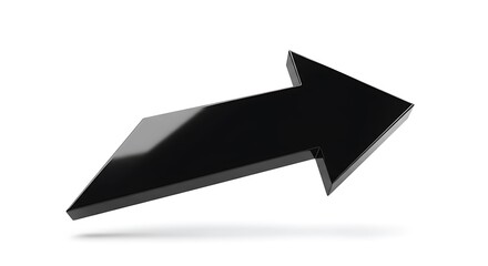 Black Arrow Pointing Upwards on White Background.