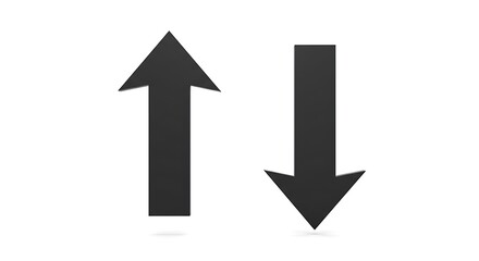 Black Up and Down Directional Arrows Set.