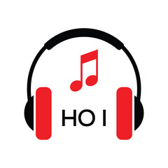 HOI Headphone  Company logo. HOI Music logo design for entrepreneur and business. HOI best Branding icon.
