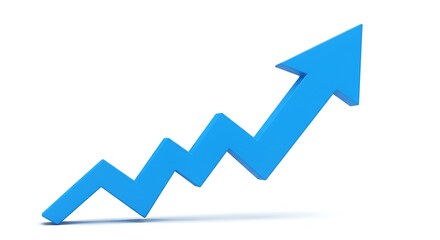 Blue Arrow Growth Chart Progress.