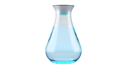 flask with blue liquid transparent background