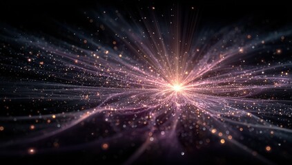 A Spectacular Cosmic Nebula Burst Illuminating the Vast Universe with Radiant Energy and Tiny Particles Scattered Throughout the Dark Expanse