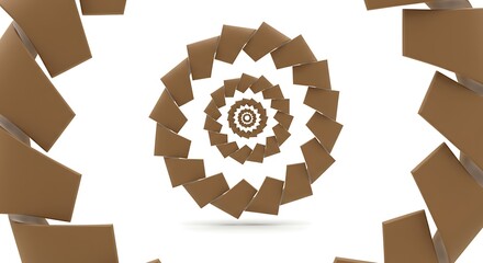 Brown Cardboard Boxes Spiral Pattern.