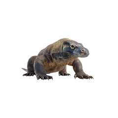 Obraz premium Komodo Dragon (Varanus komodoensis) - Powerful Reptile Portrait on Black Background