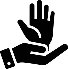Hand gesture icon open palm showing five fingers