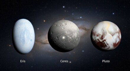 Eris, Ceres, and Pluto: Dwarf Planets in a Starry Cosmic Landscape