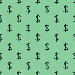 Seamless pattern with dollar currency symbol for decorative print, wrapping paper, greeting cards, wallpaper and fabric