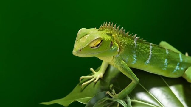 green lizard on a branch