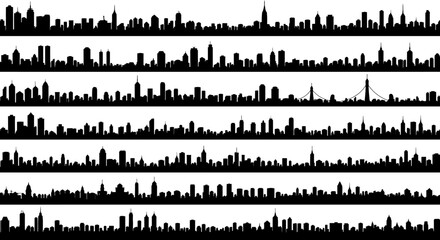 black and white background with city