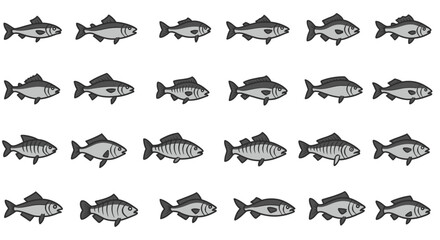 A set of whit and black fish