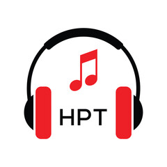 HPT Headphone  Company logo. HPT Music logo design for entrepreneur and business. HPT best Branding icon.
