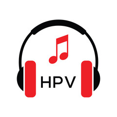 HPV Headphone  Company logo. HPV Music logo design for entrepreneur and business. HPV best Branding icon.
