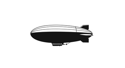 Classic Black and White Airship Illustration. © ahmad