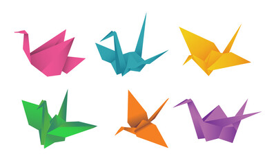 Colorful Origami Birds Collection

