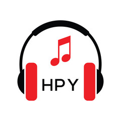 HPY Headphone  Company logo. HPY Music logo design for entrepreneur and business. HPY best Branding icon.
