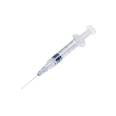 Disposable Medical Syringe with Needle - Close-up Studio Shot