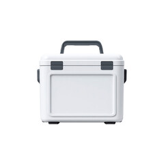 White Portable Ice Chest Cooler Box with Handle - Front View