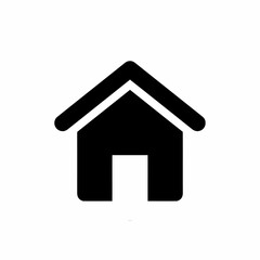 Simple black silhouette of a house icon, representing home, dwelling, or residence.